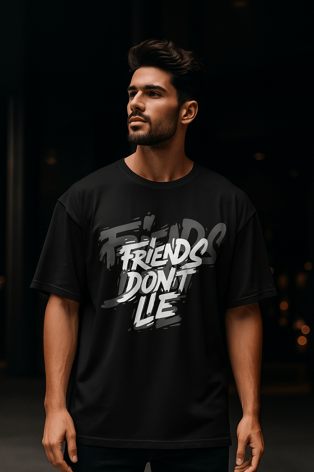 Friend Don’t Lie Oversized Drop-Shoulder T-Shirt