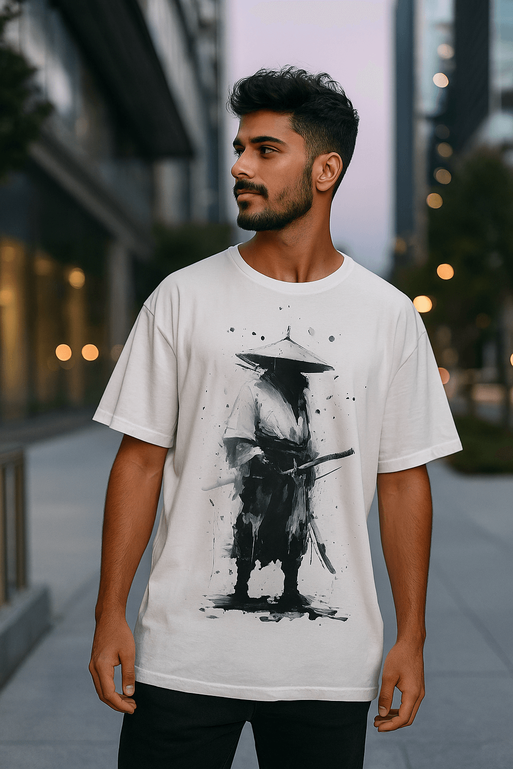 Samurai Graphic Printed Oversized T-shirt